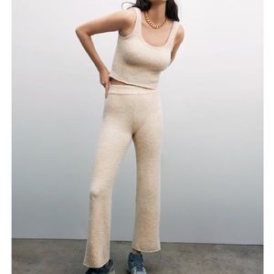 Knit pants and crop top set